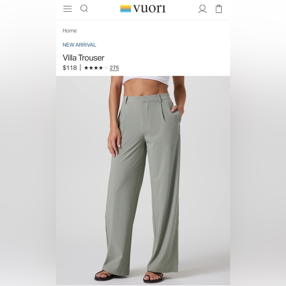 Vuori Villa Trouser M-Laurel
